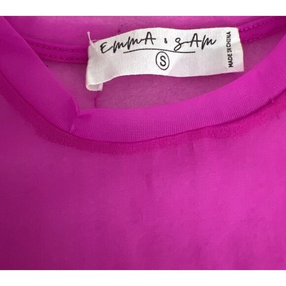 Set Of 3 Womens Crop Tops: L.A. Hearts Striped Emma/Sam Sheer Purple Multicolor - Picture 5 of 14